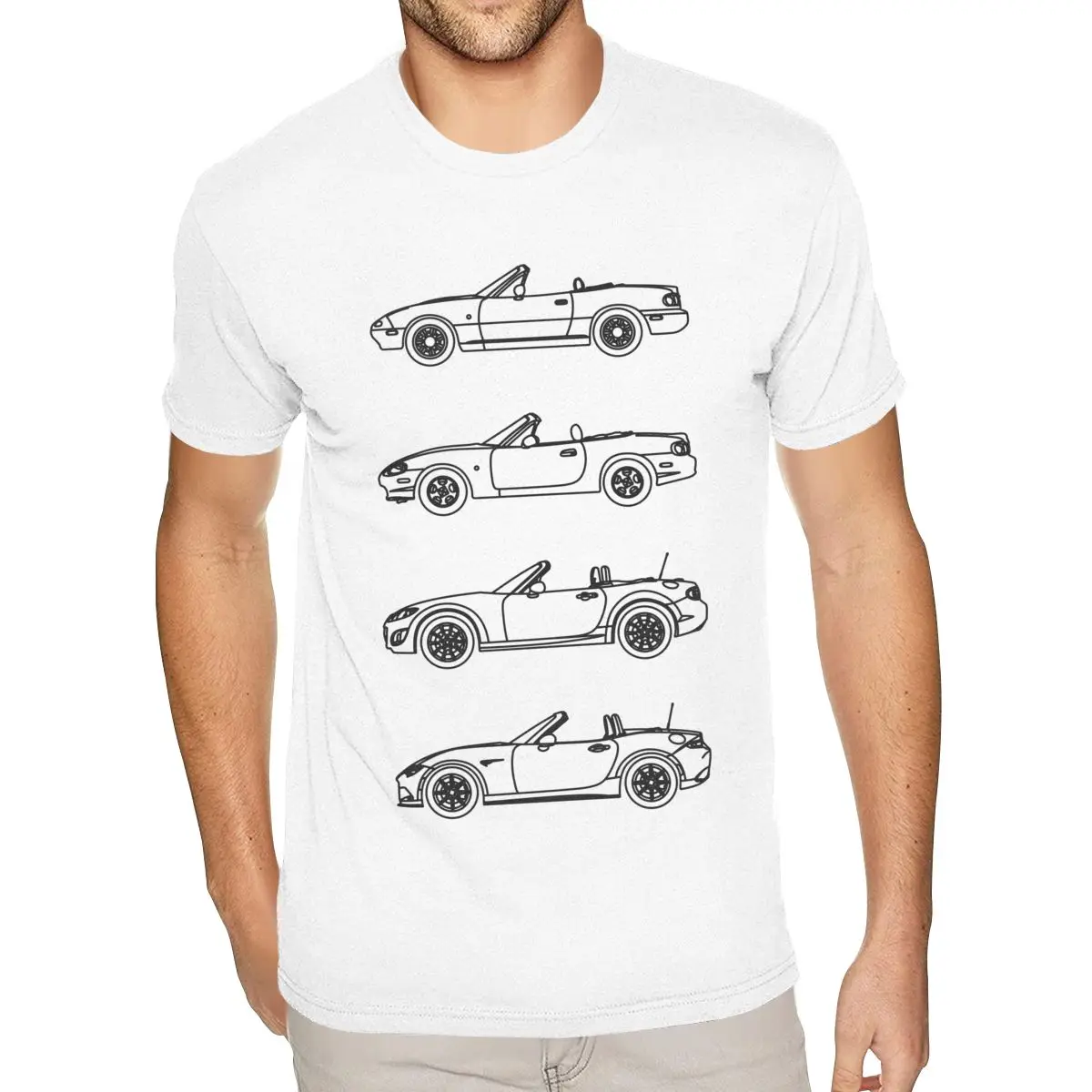 

Cheap Custom MX-5 Miata Evolution Shirt Men's Design Your Own Short Sleeve Premium Cotton White Round Neck Tee Shirt