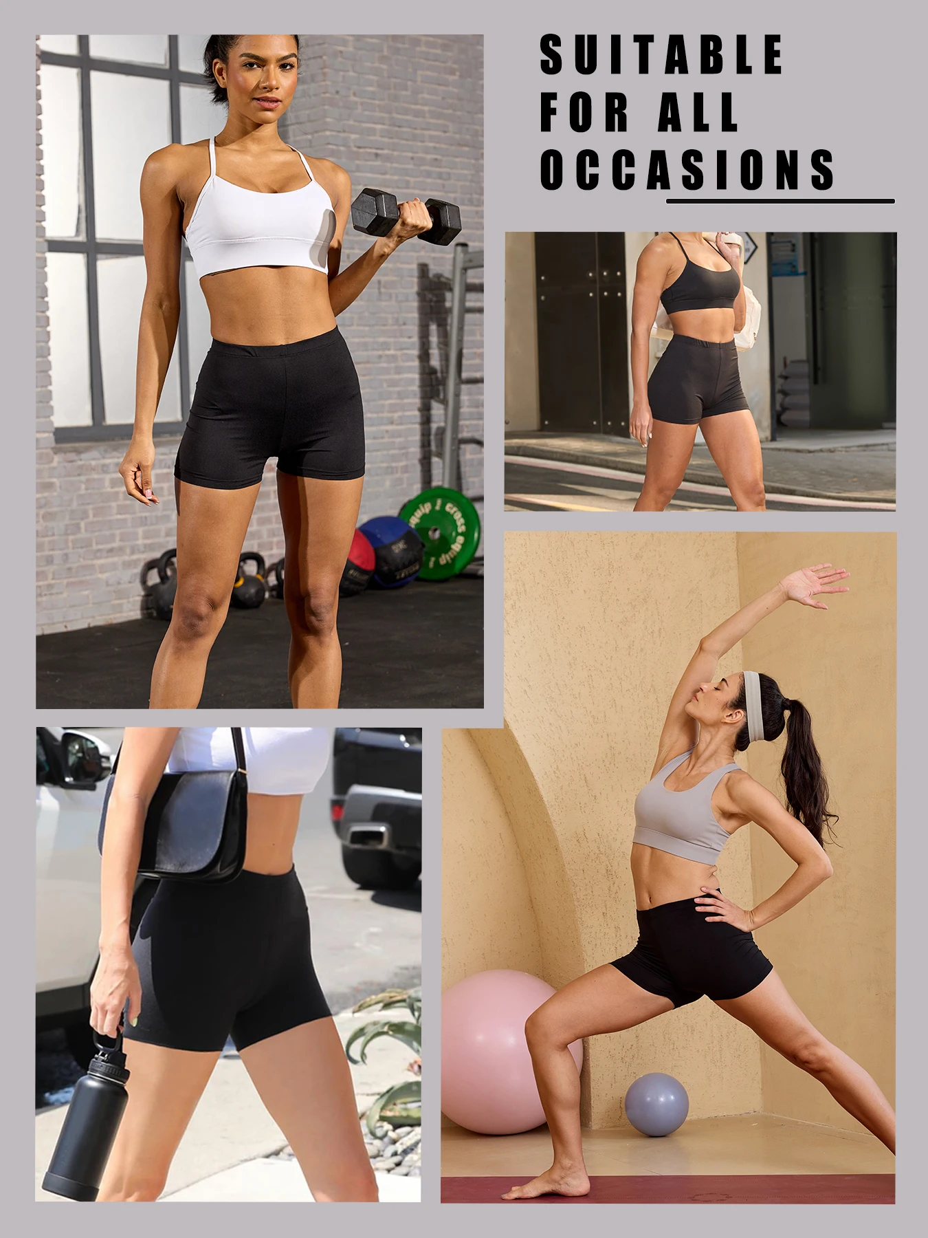 กางเกงขาสั้นกีฬาเอวยางยืดสูง 3 ชิ้น สำหรับผู้หญิง เนื้อผ้านุ่มพิเศษ ไม่บาง มองไม่เห็น เหมาะสำหรับโยคะ วิ่ง ออกกำลังกาย ฟิตเนส ชุดออกกำลังกายสำหรับผู้หญิง