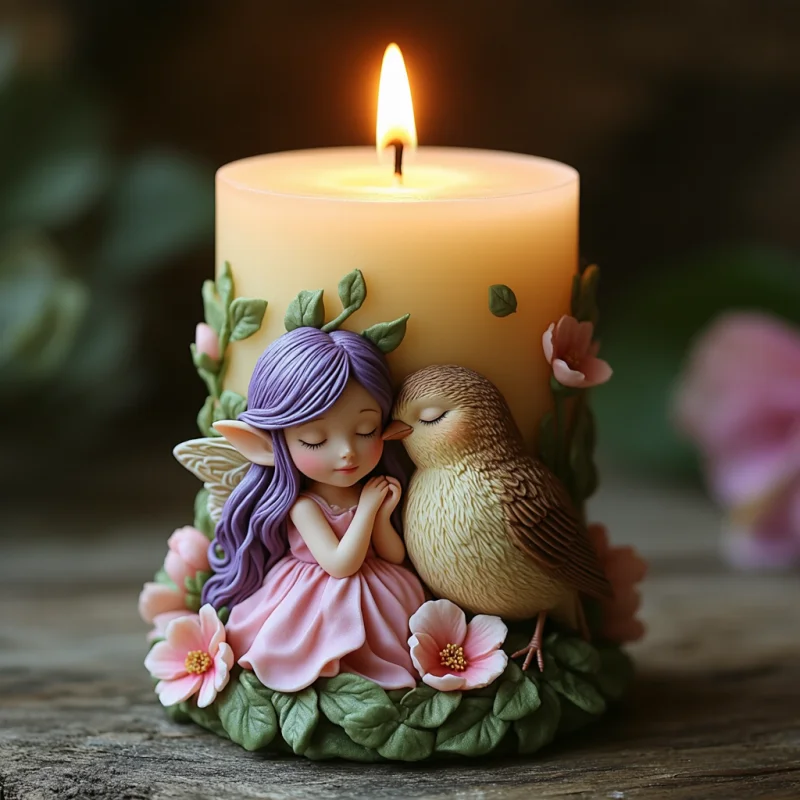 Dreamy Healing Fairy Candle Silicone Mold, Creating a Warm Atmosphere, 3D Relief Silicone Mold, Handmade Birthday Gift