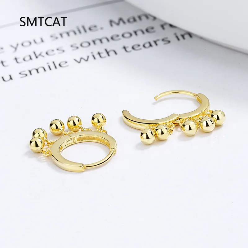 

Простые модные глянцевые бусины из стерлингового серебра 925 пробы, серьги-кольца с кисточками, Huggies для женщин, готические украшения для пирсинга, аксессуары