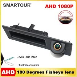 AHD 1080P 180 °   Telecamera posteriore per BMW F30 F10 F11 X3 F25 F31 F46 X1 F48 F22 Serie 3 Serie 5 Visione notturna del veicolo