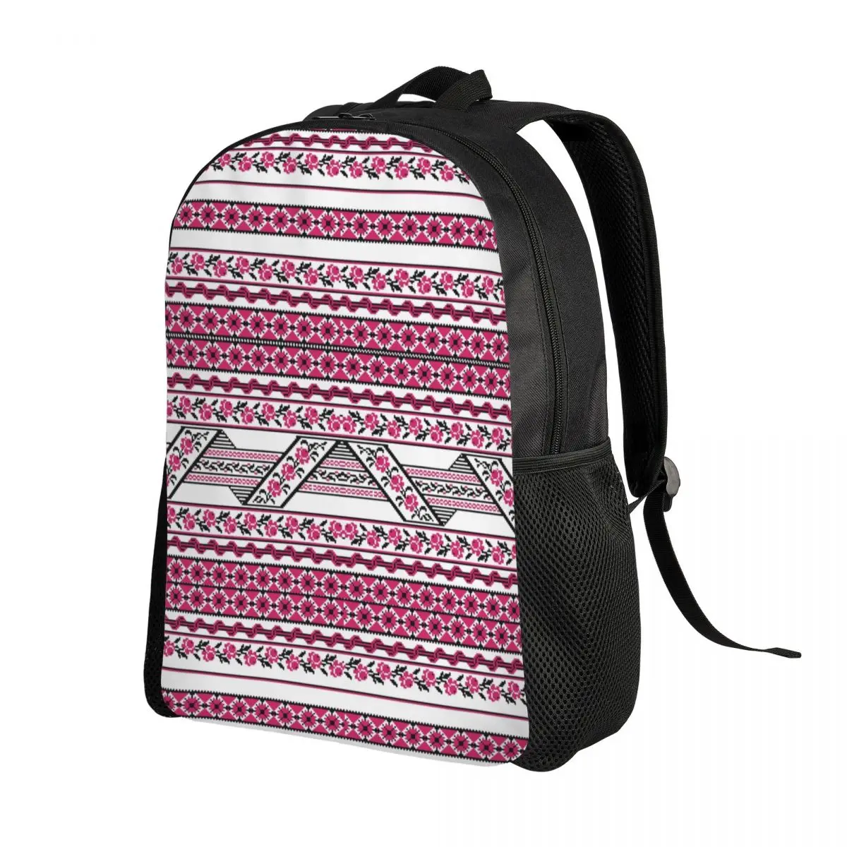 Bold Ukrainian Embroidery Vyshyvanka Backpack Ukraine Bohemian Geometric College School Travel Bags Bookbag Fits 15 Inch Laptop