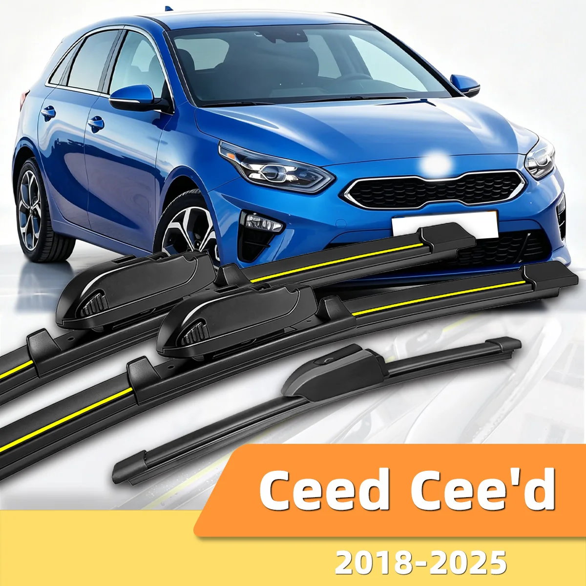 Geeignet für KIA Ceed Cee'd 2018-2025 Front- und Heckscheibenwischer, langlebiges Zubehör für Autoscheiben 2020 2022 2014