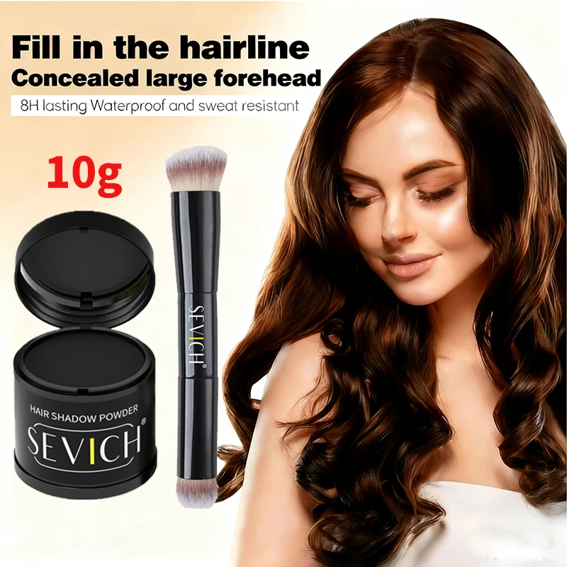 Sevich 10g Hairline Powder With Brush Natural Instant Waterproof Hair Shadow Powder Hairline Filling Concealer Hair Powder