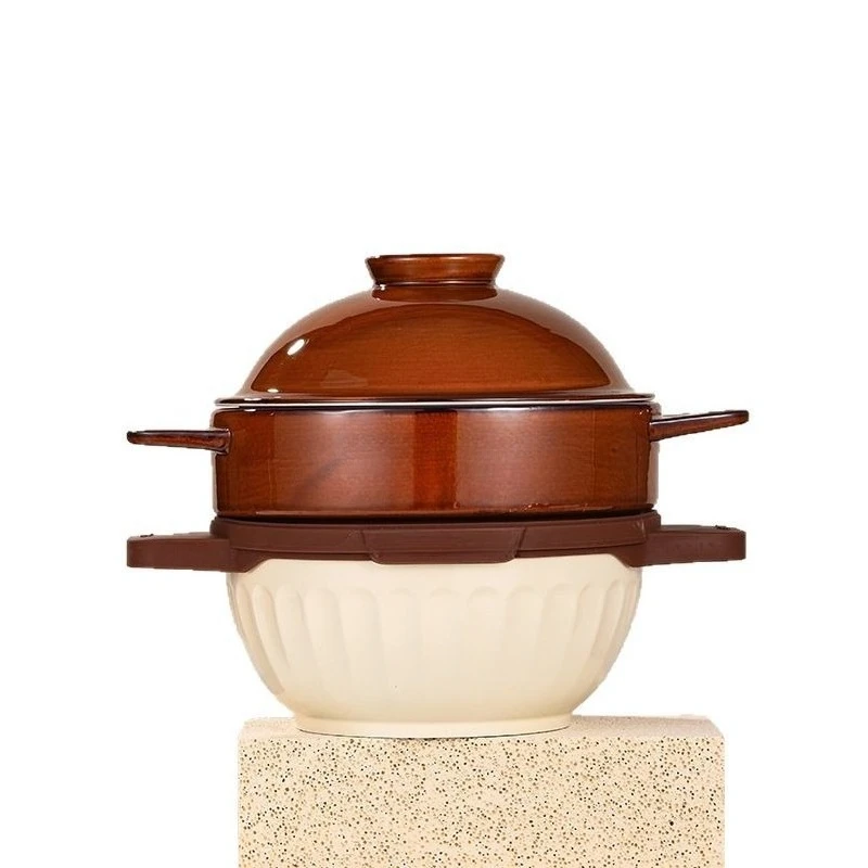 Ceramic Steam Chicken Pot, Household Clay Steam Steamer, Traditional Ceramic Vapor Casserole For Soup Stewing