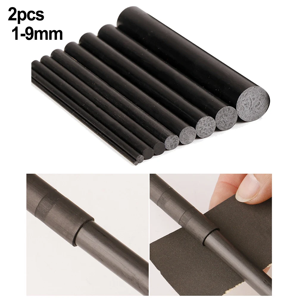 2 szt. Zestaw naprawczy wędki kije z włókna węglowego zestaw do budowy słupa nici do owijania 1mm ~ 10mm * 10cm do złamanych części wędki