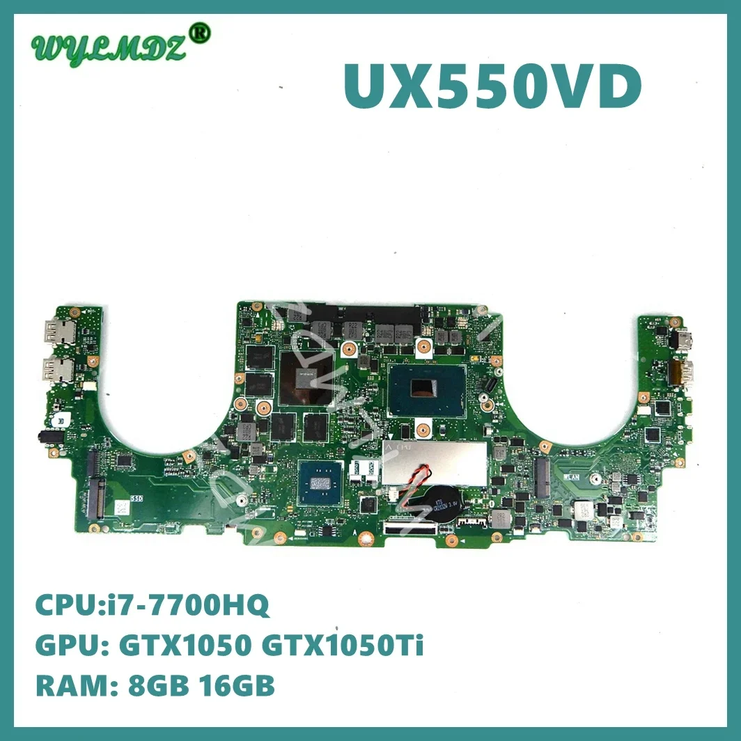 

UX550VD Laptop Motherboard For ASUS UX550VD U5500V UX550VE UX550V UX550 Mainboard CPU i7-7th Gen GPU GTX1050 GTX1050Ti 8GB/16GB