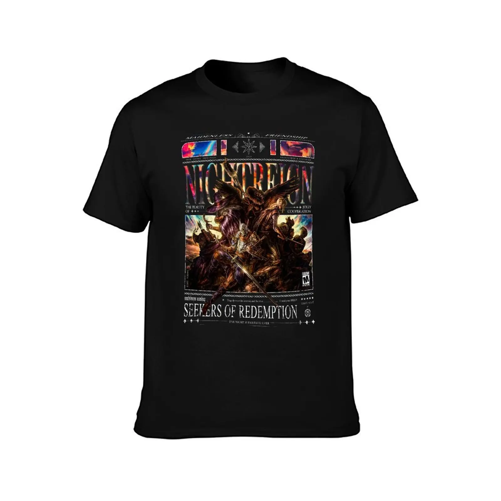 Seekers of Redemption: Nightreign T-Shirt, Summer Casual Cotton Tee, Oversized Streetwear Tops, Vintage Graphic Print
