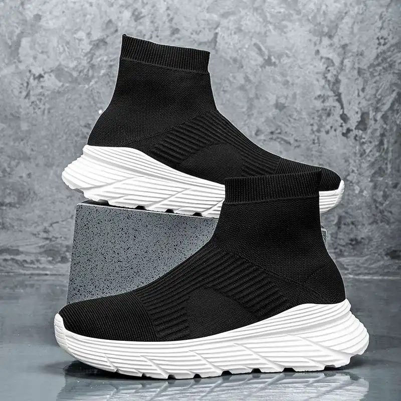 MWY Fashion High Top Sock Sneakers Women Sports Shoes Men Breathable Jogging Shoes Walking Shoes Chaussures Femme Size 36-46
