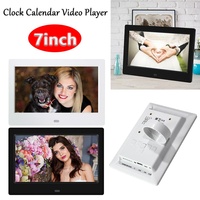 7inch HD LED Digital Photo Frame Clock Calendar Video Player Support USB/MMC/SD/MS Card Smart Digital Picture Photo Frame Black