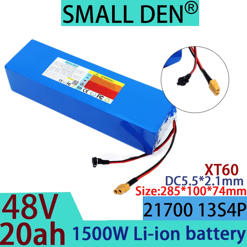 Nowa bateria litowa 48 V 20ah 21700 13S4P, wbudowany silnik Bms 100-1500 W o dużej mocy, słoneczna zewnętrzna bateria zapasowa do magazynowania energii