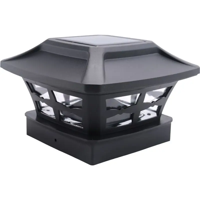 BHTS-Solar Post Cap Lights 2 Lighting Modes LED Deck Fence Cap Lights For 4X4 Wooden Posts Garden Decoration Warm