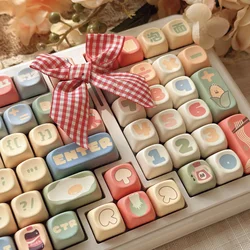 132 Keys Cute Keycap MOA Profile Key Cap Theme Keycap Gift PBT Keycaps Dye Sublimation Mechanical Keyboard Keycap MX Switch