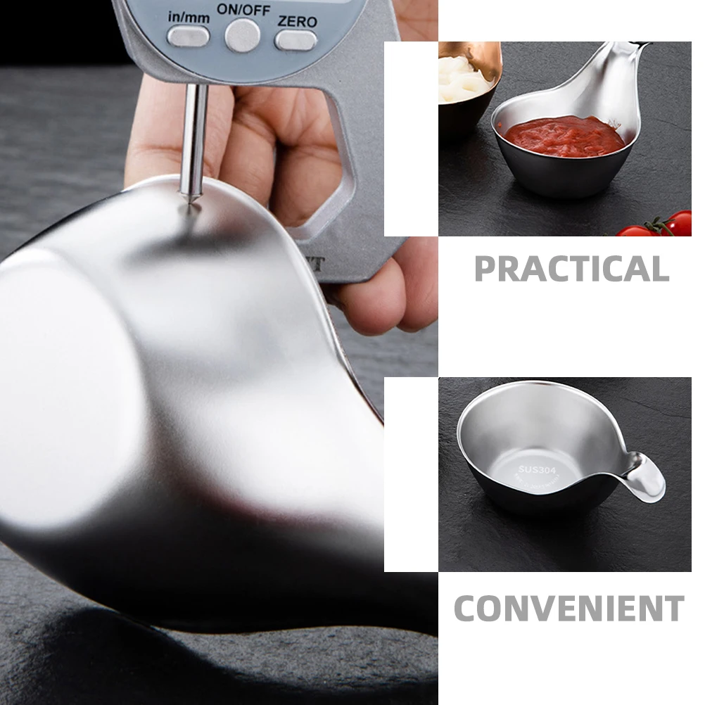 

Stainless Steel Soy Sauce Dish Mini Dip Bowl Reusable Condiment Container Snack Plate Sauce Cup for Hot Pot Restaurant Salad