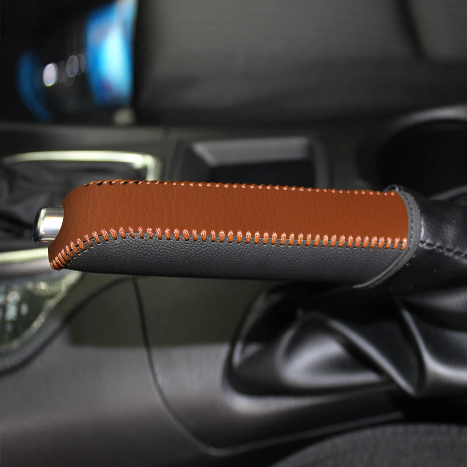 Black Leather Gear Shift & Hand Brake Cover Guard For Mazda 3 2010-2013 – Interior Trim