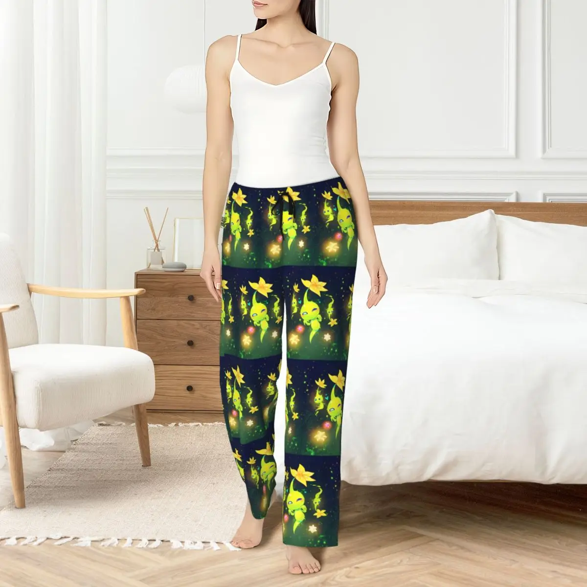 

Custom P-Pikmins Pajama Pants for Women Adventure Game Sleepwear Lounge Sleep Bottoms Stretch with Pockets