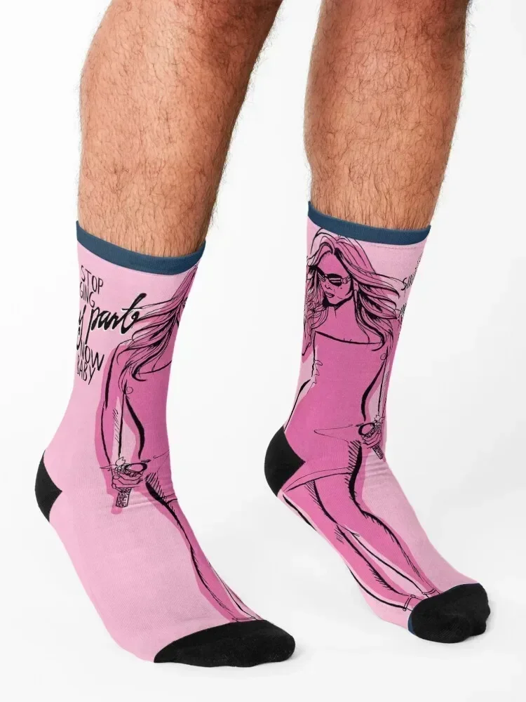 The Diva, Mimi Stop Singing My Part, Now Baby illustrated Socks with print Wholesale Stockings summer Boy Socks Women's