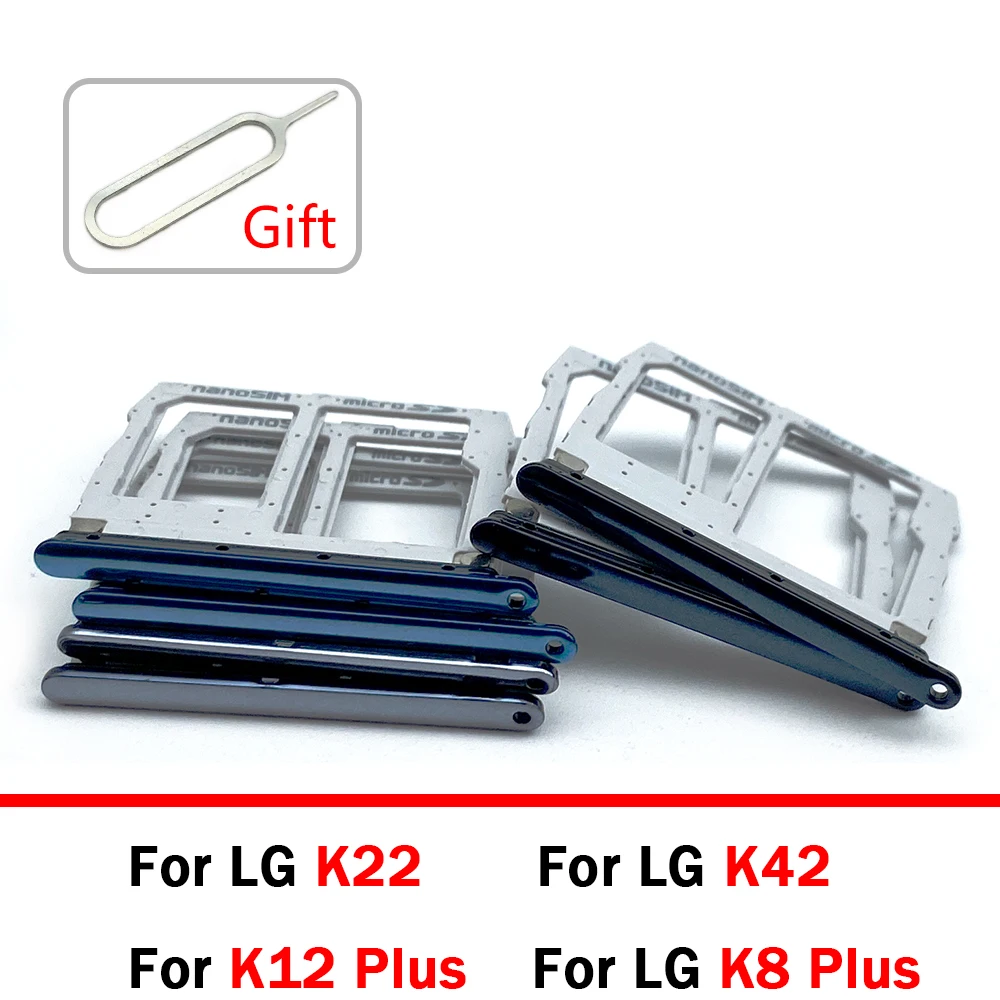 

20Pcs，New Tray Holder SD Card For LG K12 Plus K8 Plus K22 K42 Dual Micro SIM Card Slot Tray Holder SD Card Reader Parts