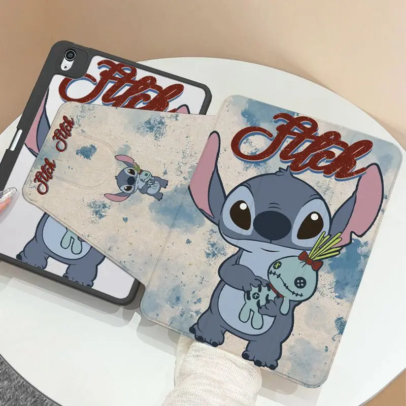 

Cartoon Stitch Tablet Case For iPad Pro 2024 13 Inch Air 3 4 5 6 7 Mini 5 6 7 2018 6th 7th 9th 11th With Pen Slot Acrylic Cover