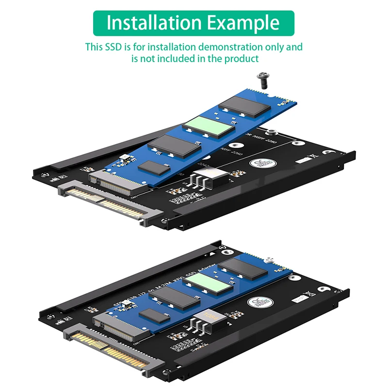 M.2 NVME M Key to SFF-8639 U.2 Adapter Card Riser with Frame Bracket M2 to U2 Converter Supports 2230 2242 2260 2280 M2 NVME SSD
