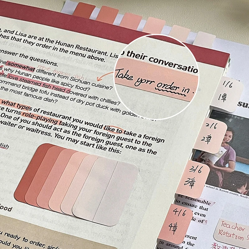 120Sheets Creative Gradient Color Category Index Sticky Note Student Simplicity Stationery Memo Pad Cute School Supplies