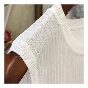 Zjaıss 2024 yaz, yeni moda ceketler örme boyun kolsuz rahat ince üstleri kollu, bluz gömlek kadın Yakasız gömleğin 6 büyük satışı-no. 5