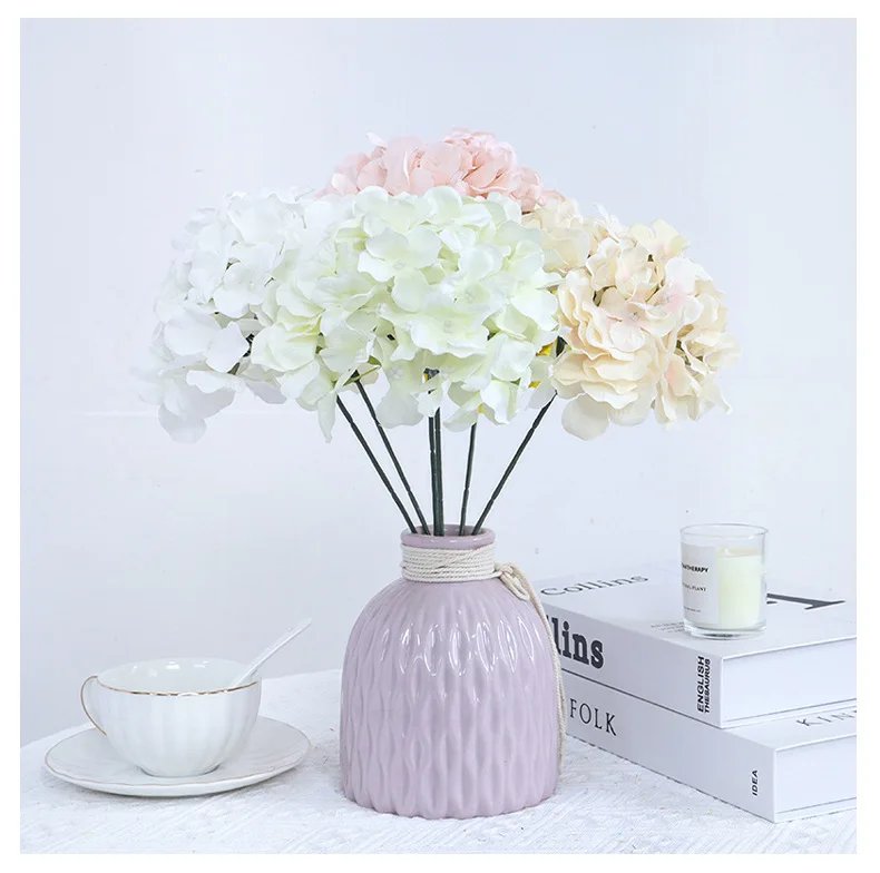 1PCS Hydrangea Artificial Flowers Silk Fake Flower DIY Floral Wedding Centerpieces Bridal Bouquet Home Party Decoration for Vase image 4