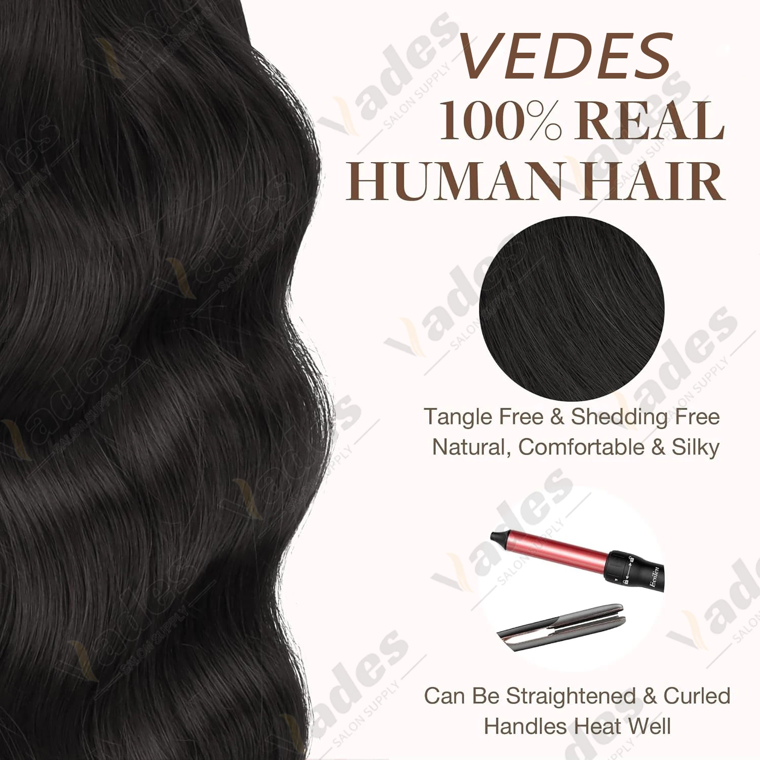 VEDES شريط صغير في وصلات الشعر آلة لحمة الجلد-شريط ريمي طبيعي مستقيم في ملحقات 10 قطعة للشعر الجانبي #2