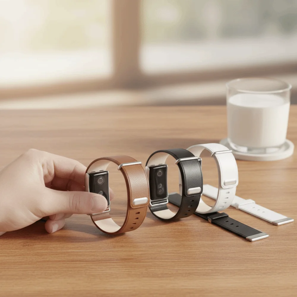 

1 Pcs Waterproof and Sweatproof Leather Strap For Whoop 5.0/MG WristBand Soft Adjustable Straight Narrowing Leather Wristband