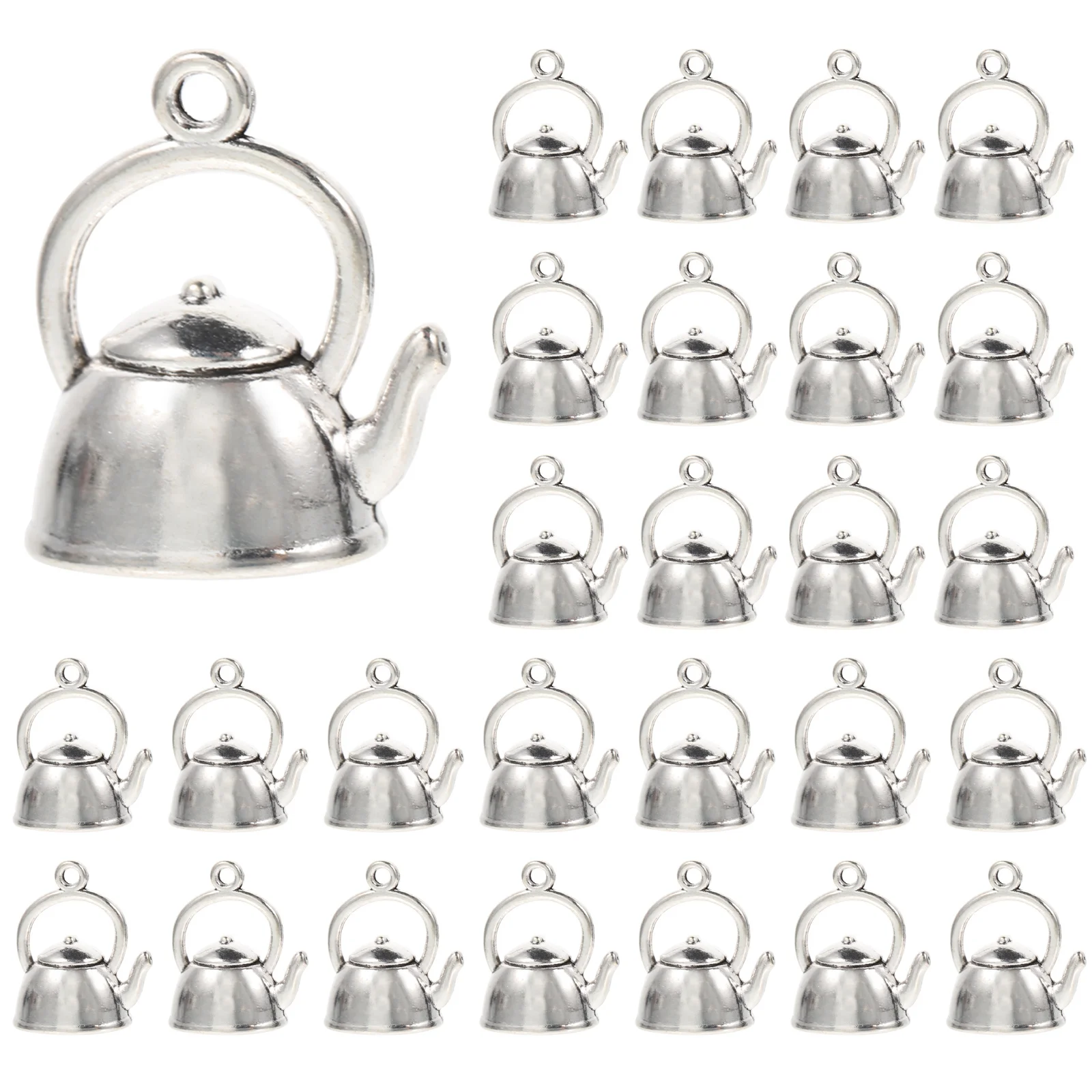 

50Pcs Small Teapot Shape Charms Alloy Pendants DIY Jewelry Findings Necklace Earrings Bracelets Supplies Small Teapot Charms