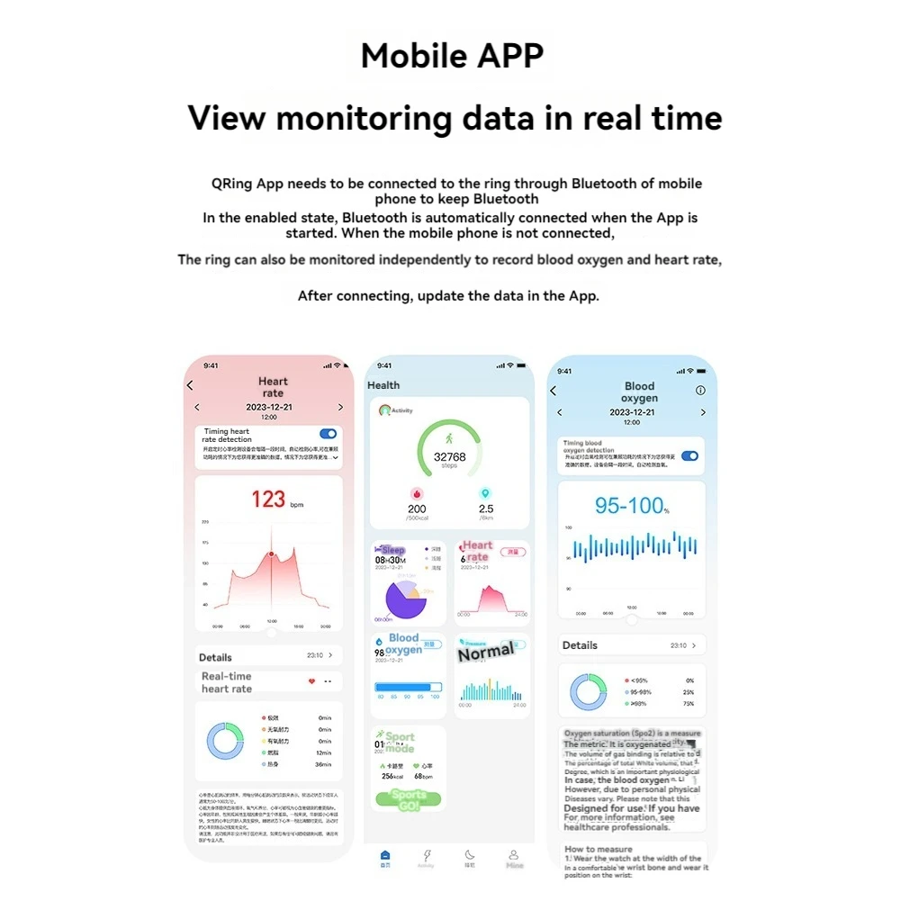 SQPP-R02 Monitoreo de salud de anillo inteligente IP68 Modos multideporte impermeables para Android para IOS