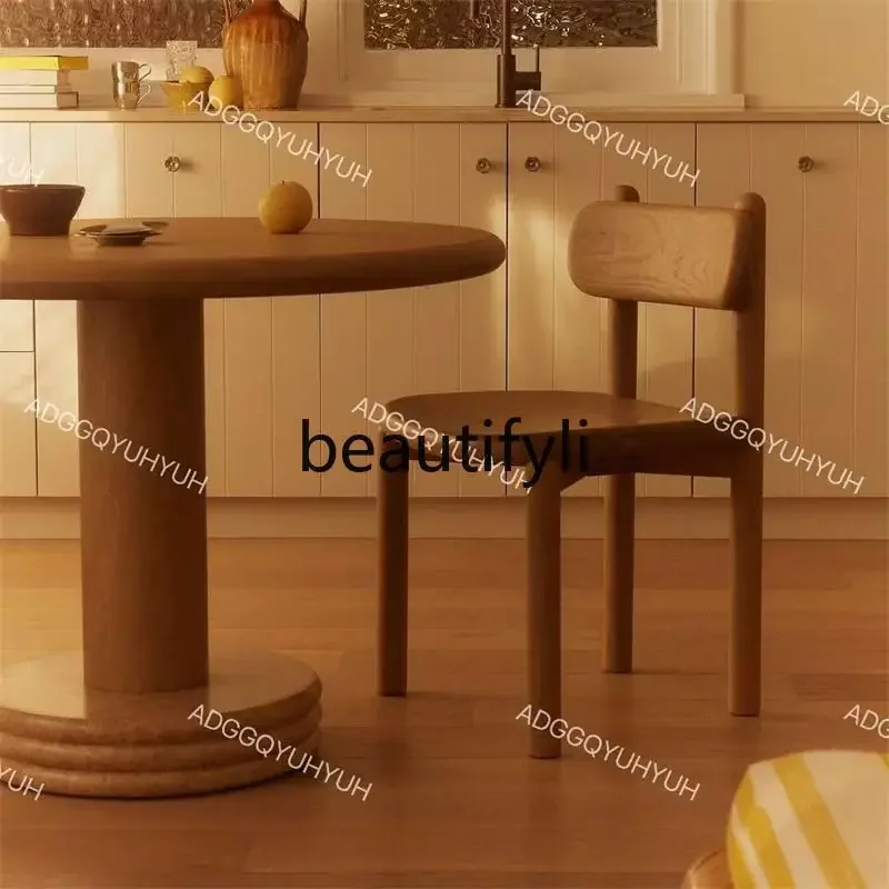 Medieval style solid wood coffee shop dining chair hotel tea chair ash wood reception chair
