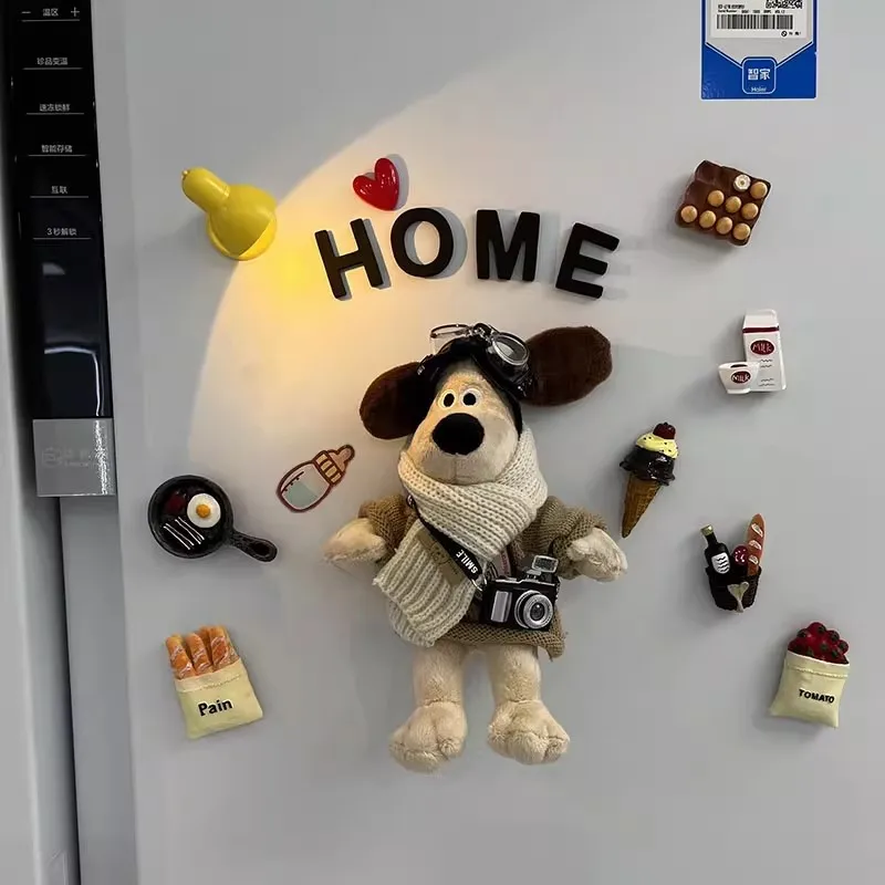 Plush Doll Refrigerator Magnet Sticker Dog Egg Refrigerator Sticker Ins Style Photo Message Board Stickers Home Bottle Decor