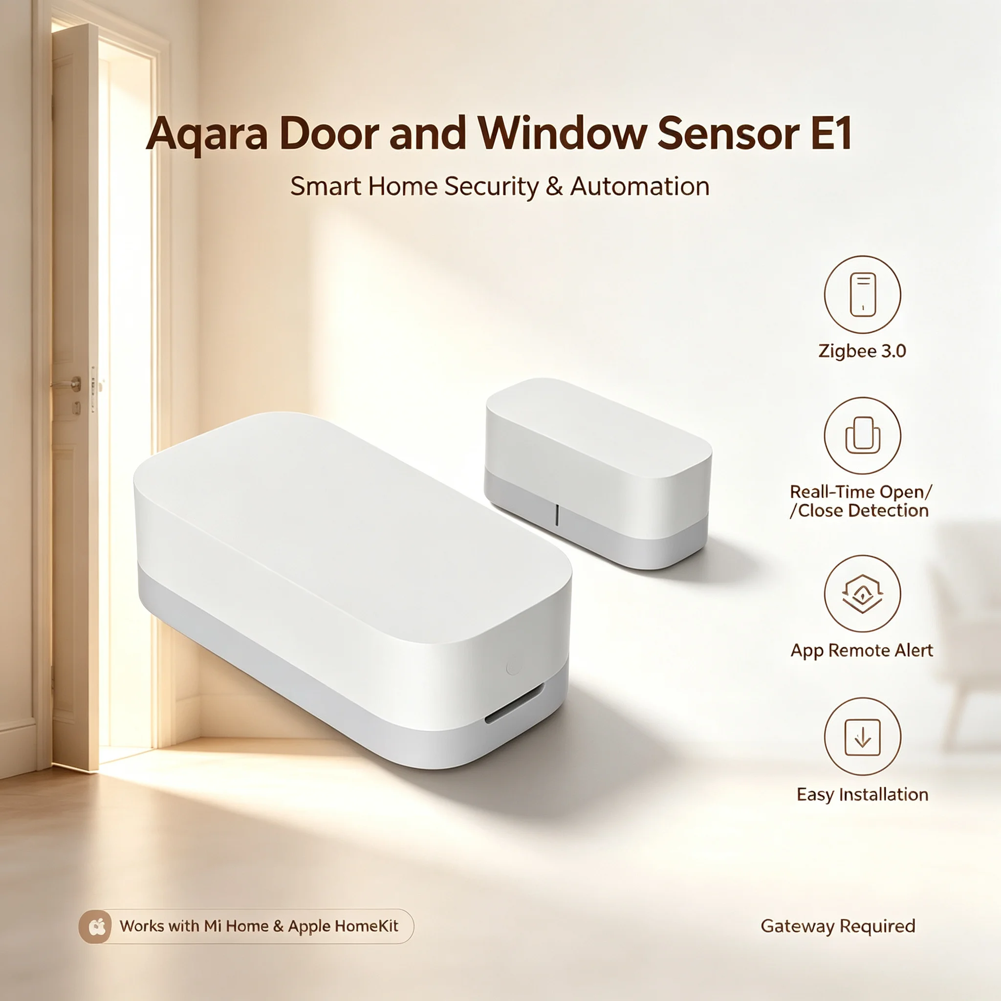 Aqara Door Window Sensor E1 Zigbee3.0 Wireless Magnetic Contact Sensor Smart Home Security Work With Mi Home HomeKit