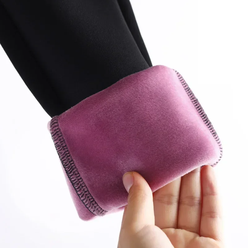 Damskie grube legginsy polarowe, damskie ciepłe spodnie ołówkowe z wysokim stanem, zimowe spodnie rozciągliwe w dużych rozmiarach