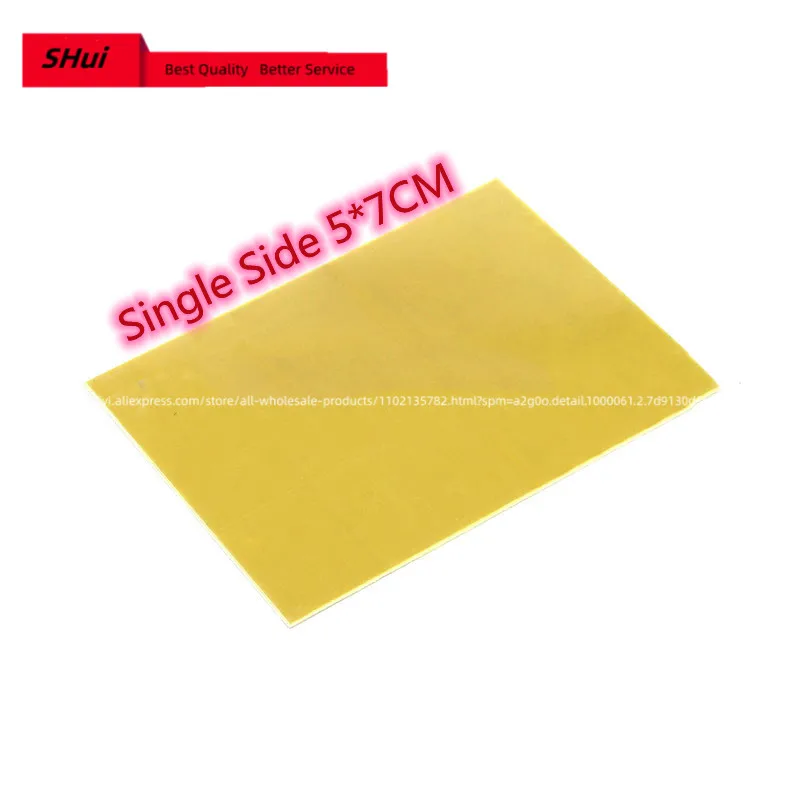 10pcs 5*7cm FR4 PCB Single Side Copper Clad plate DIY PCB Kit Laminate Circuit Board 5*7cm Fiber Material Universal Board