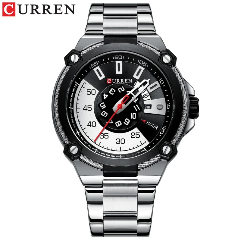 

CURREN 8345 Casual Men's Quartz Watch Creative Waterproof Stainless Steel Calendar Luminous Business Fashion Watches Sport Clock