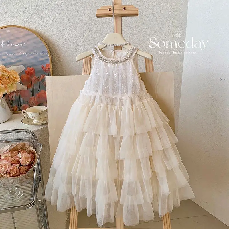 

2025Girls' Summer New Korean Style Fashionable Puffy High-End Dress