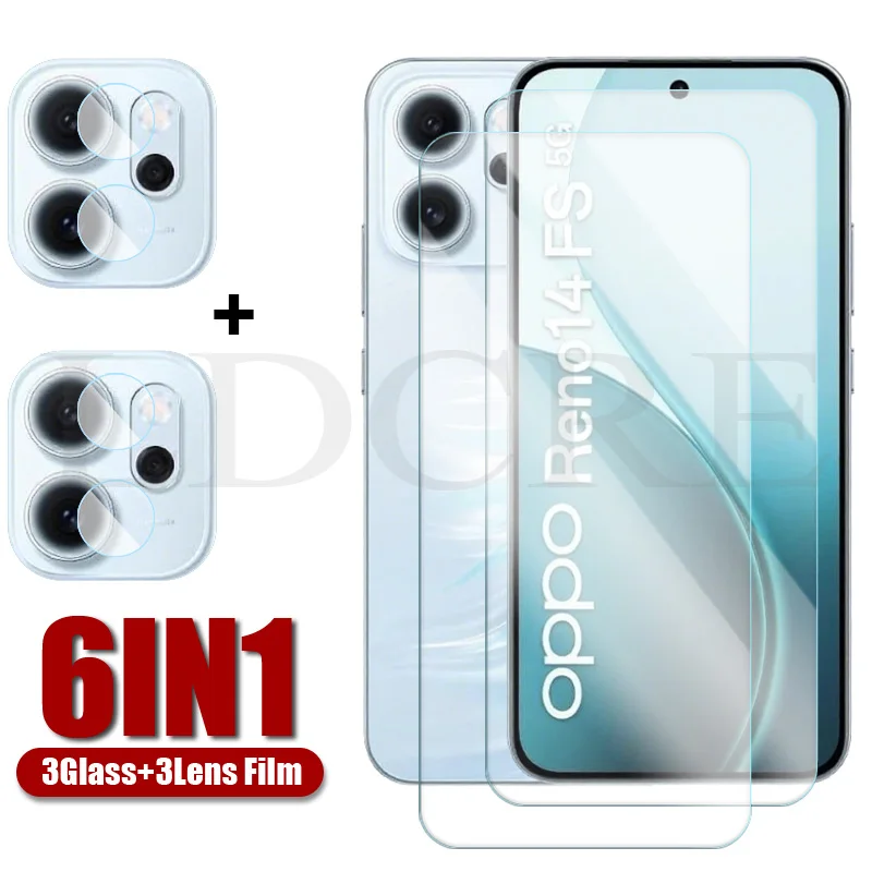 Verre de protection d'écran pour Oppo Reno14 FS pour Oppo Reno14 FS écran en verre trempé caméra Len Film pour Oppo Reno14 FS 5G