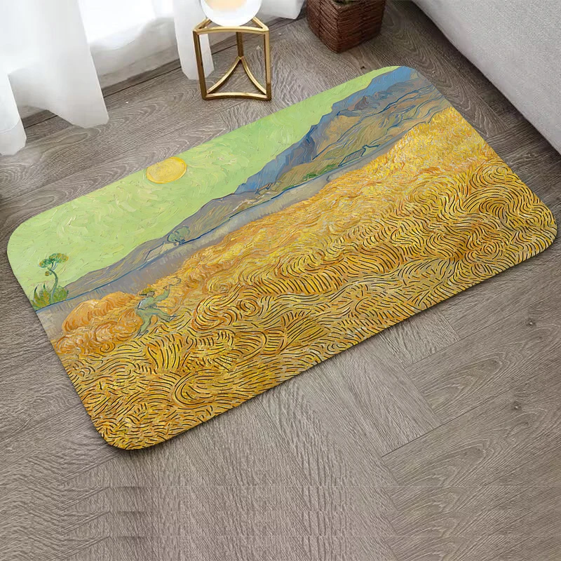 Van Gogh Bathroom Floor Mats Kids Carpet Rug Bath Mat Home Decoration Carpet Living Room House Entrance Mat Kitchen Foot Door