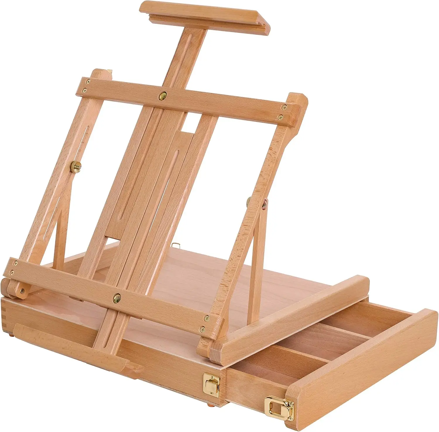 

Adjustable Wooden Desktop Easel with Storage - Portable Sketchbox for Painting, Drawing & Art Supplies, Premium Beechwood