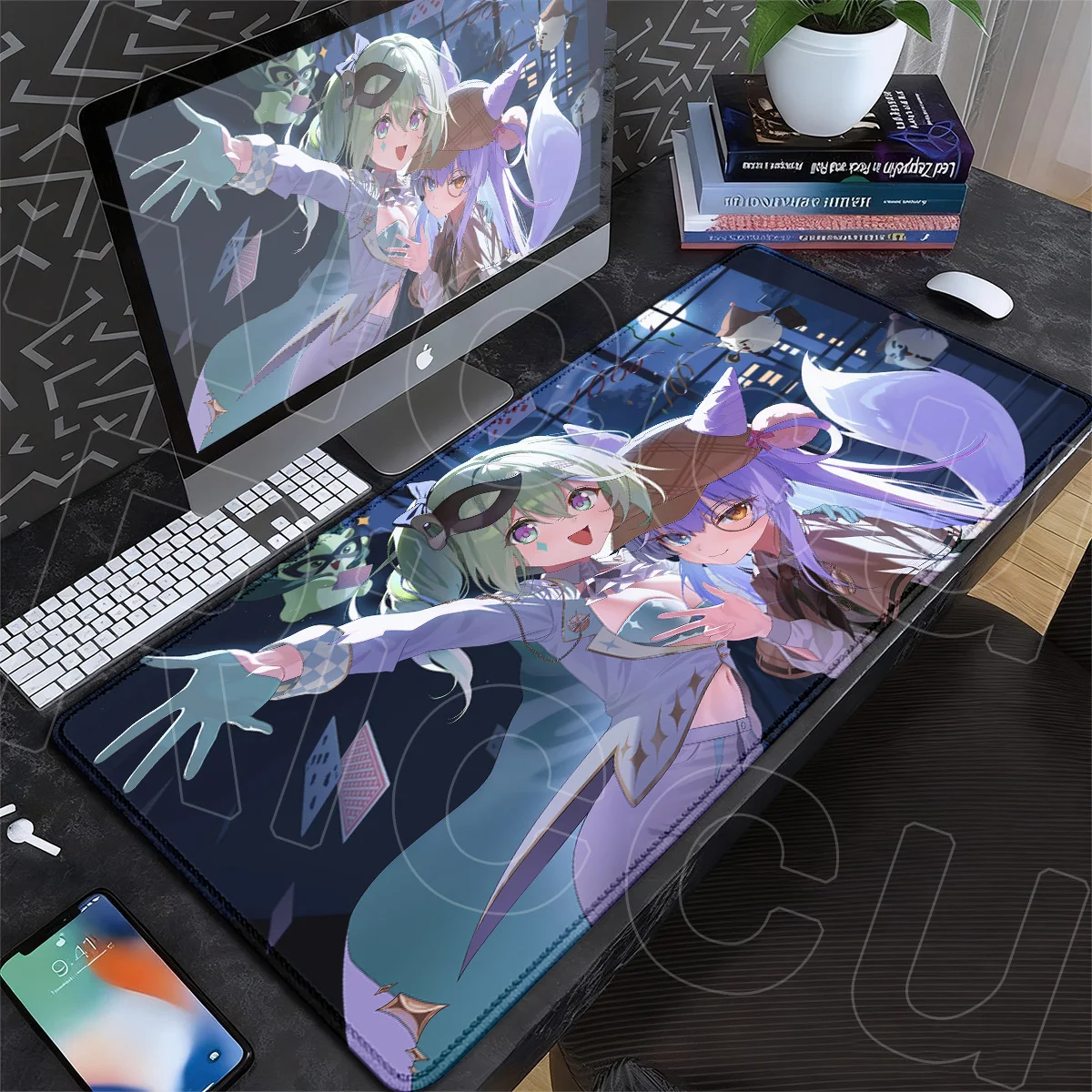 Rutschfeste Laptop-Mausunterlage aus Naturkautschuk, groß, StelLive Kawaii Girl Yuzuha Riko, XXL, Gaming-Tastatur, Schreibtischunterlage, 90 x 40 cm. – Detail 18