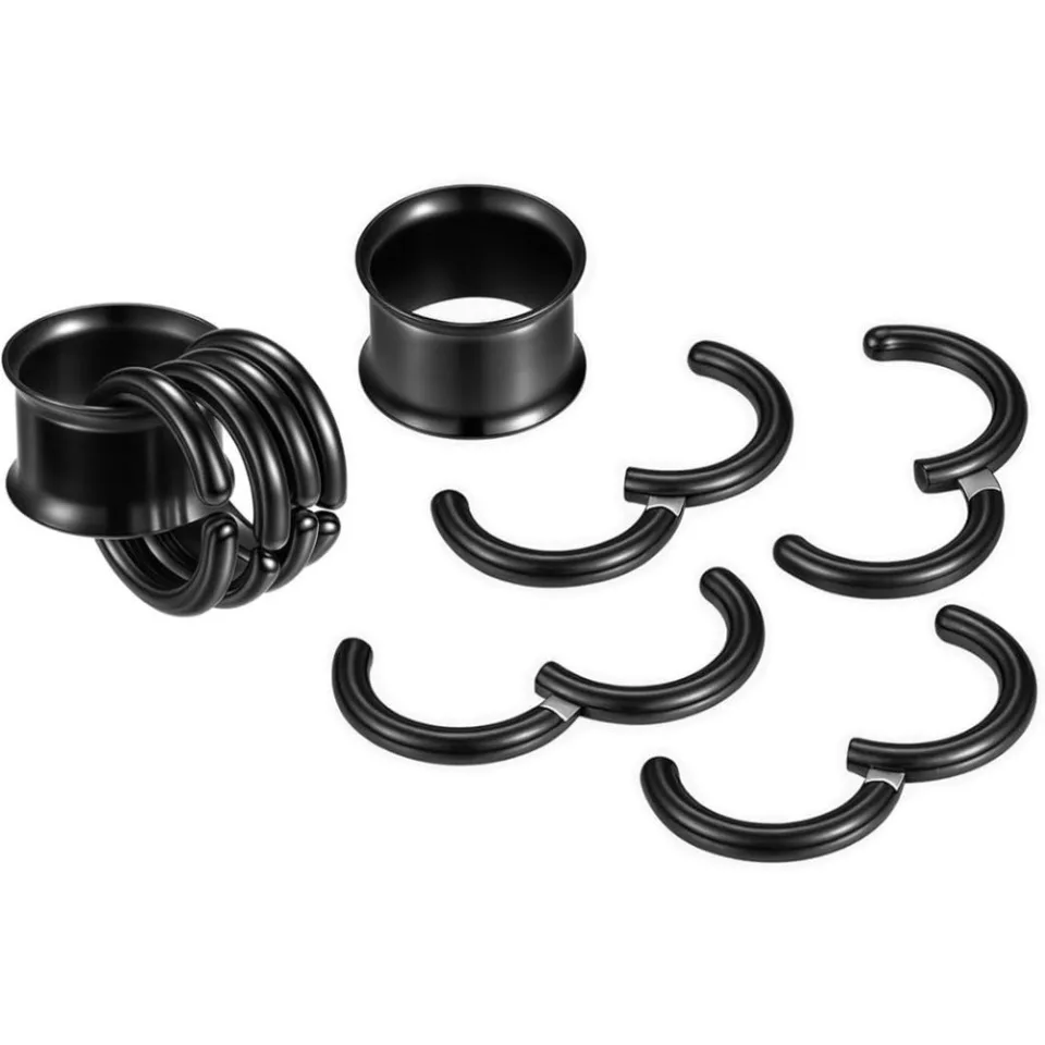 1 Paar Creolen aus 316L-Edelstahl, Ohrstöpsel, Ohrtropfen, Tunnel, hypoallergen, Ohr-Expander, Piercing, Körperschmuck, 8–16 mm – Detail 4