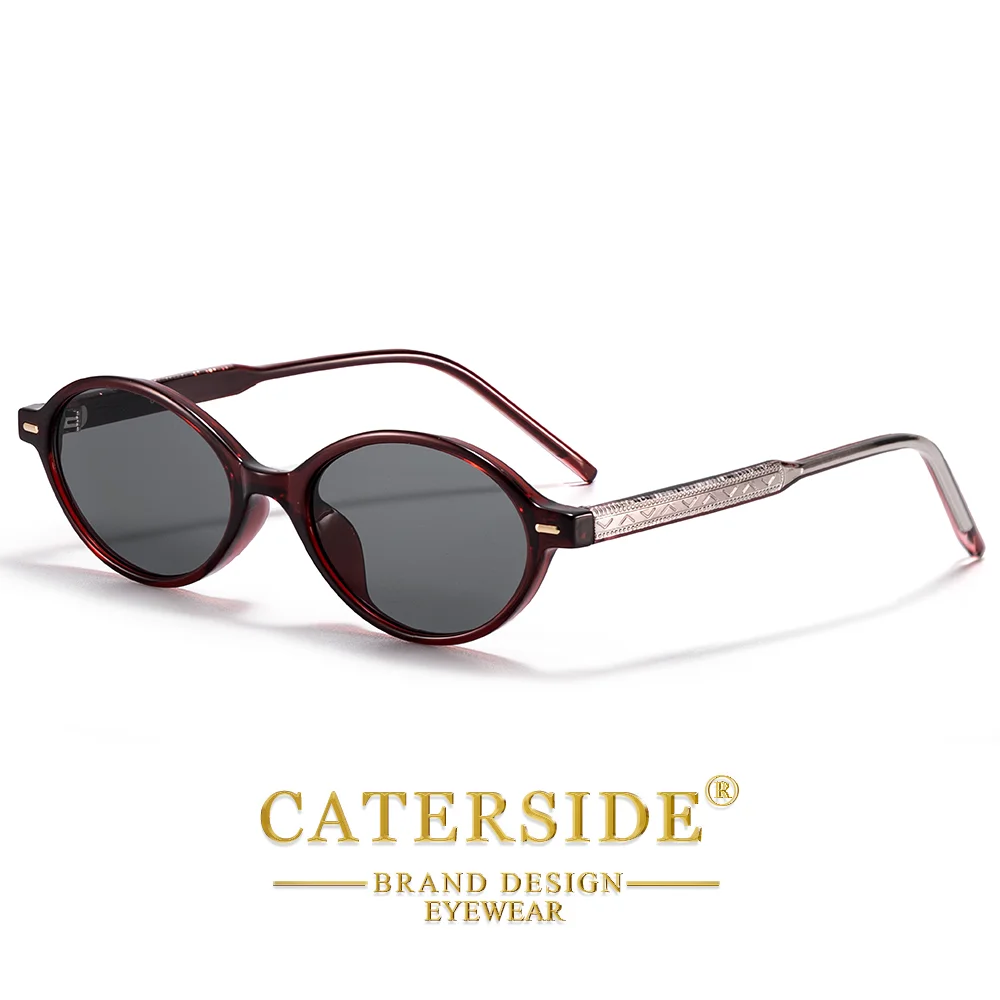 CATERSIDE Retro Mode Männer Sonnenbrille Kleine Runde Rahmen Straße Hip Hop Brillen Frauen Vielseitige Urlaub Geschenk Ätherische Gläser – Detail 12