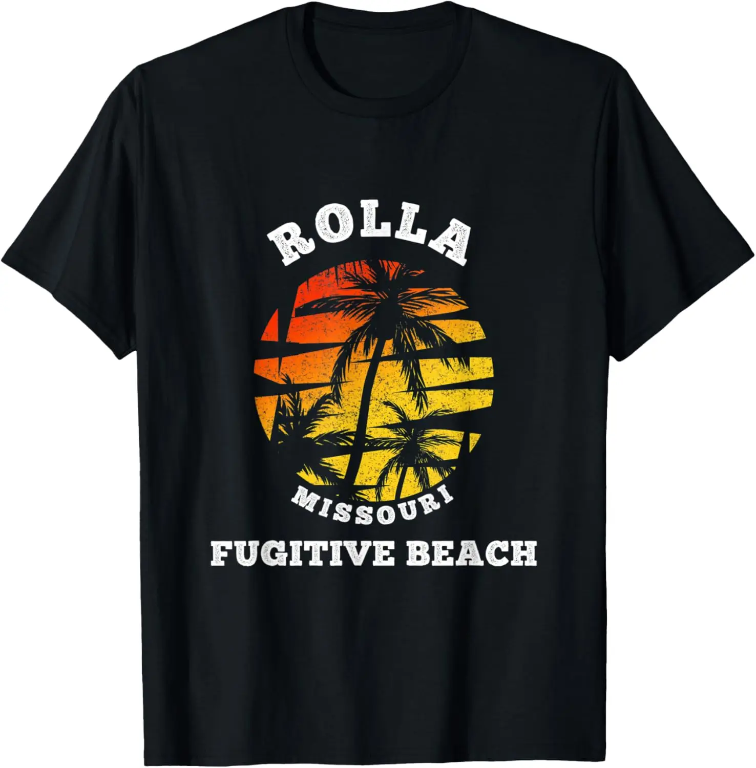 Fugitive Beach Rolla Missouri Verano Retro Vacaciones en la Playa Camiseta