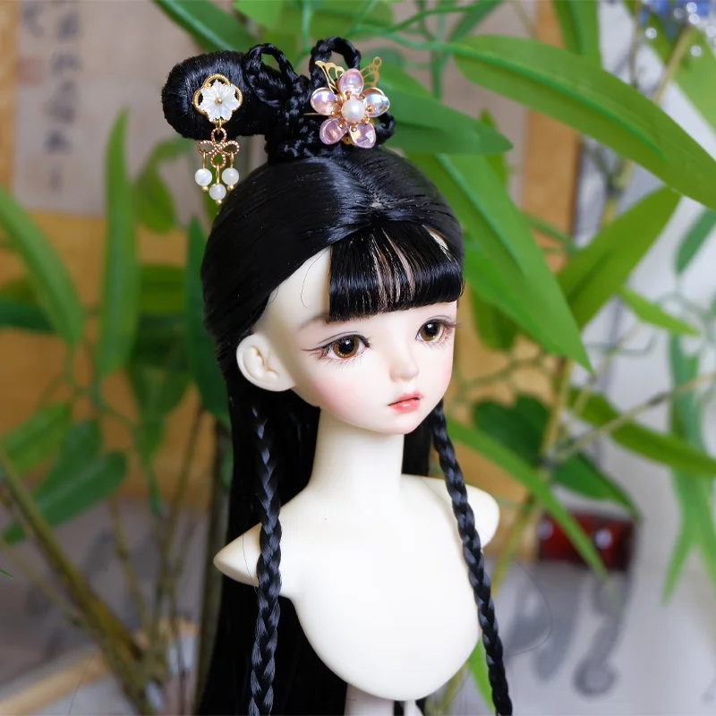 1/6 1/4 1/3 Schaal BJD Pruiken Oude Kostuum Hanfu Vintage Lang Haar Fee Pruik Voor YOSD MSD SD13 Meisje Oom Pop Accessoires A1402