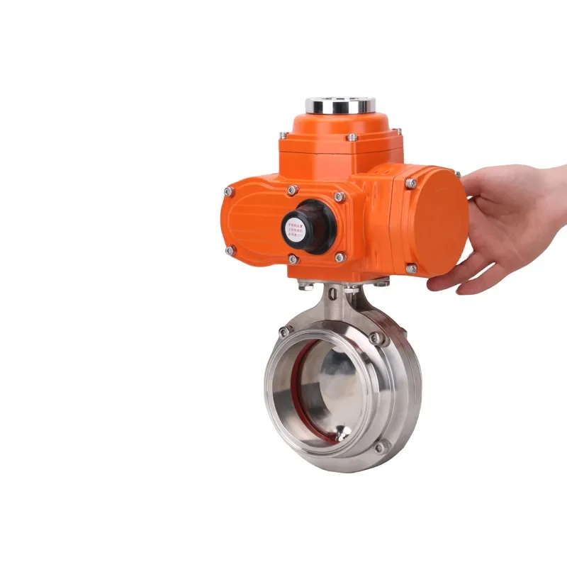 SS316L Sanitary Tri-Clamp Butterfly Valve HGZK DC12V Modulating for Oil
