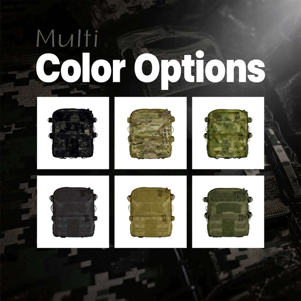 Tactical Hydration Backpack Panel Pouch MOLLE Utility Bag Outdoor Military Gear Pack for Vest Training Camping Hiking Equipment