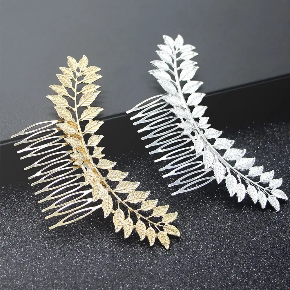 Tiara Disk Headdress Headwear Wedding tiara Wedding Leaves shape Hair Comb Hairpins Leaves headwear Disk Hair