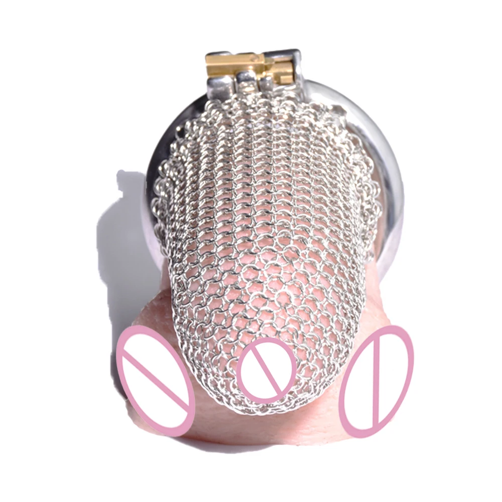 Hollow Mesh Cock Cage Stainless Steel Male Metal Chastity Belt Erotic Bondage Chastity Cage Penis Ring Lock BDSM Sex Toy For Men